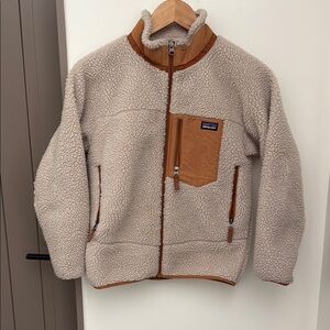 Patagonia Cream Sherpa Jacket with Tan Details